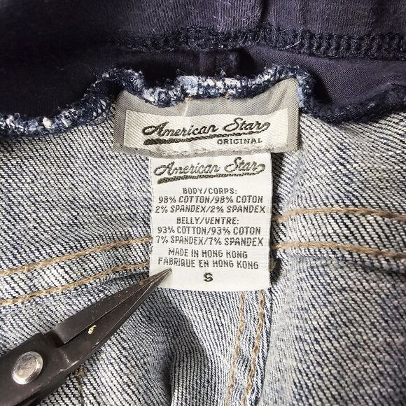 American Star Maternity Full Panel Wide Leg Jeans Sz Small  Everyday Capsule - Picture 4 of 7